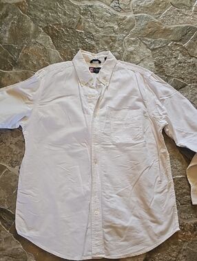 Chaps Men's White Casual Button-Down Shirt